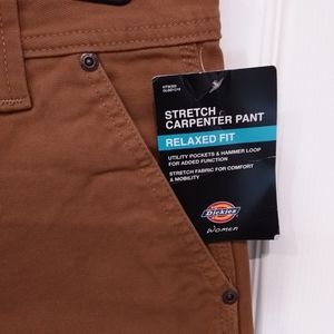 Women's Dickies Stretch Carpenter Pant Size 6R Brown New With Tags